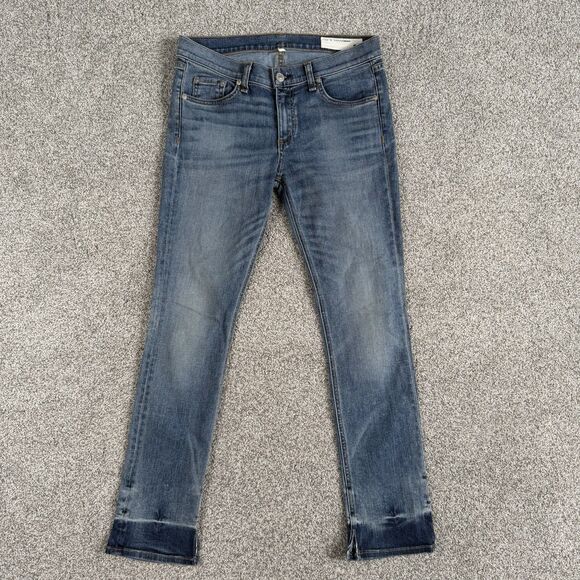 Rag & Bone Newquay The Crop Jeans Womens Split Hem Skinny Size 28 (30x27) - Picture 2 of 10